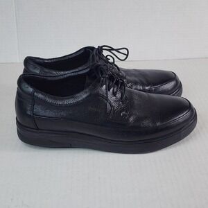 Gravity Defyer Oxford Shoes Mens 9.5 Black Leather‎ Lace Up Comfort TB8130L
